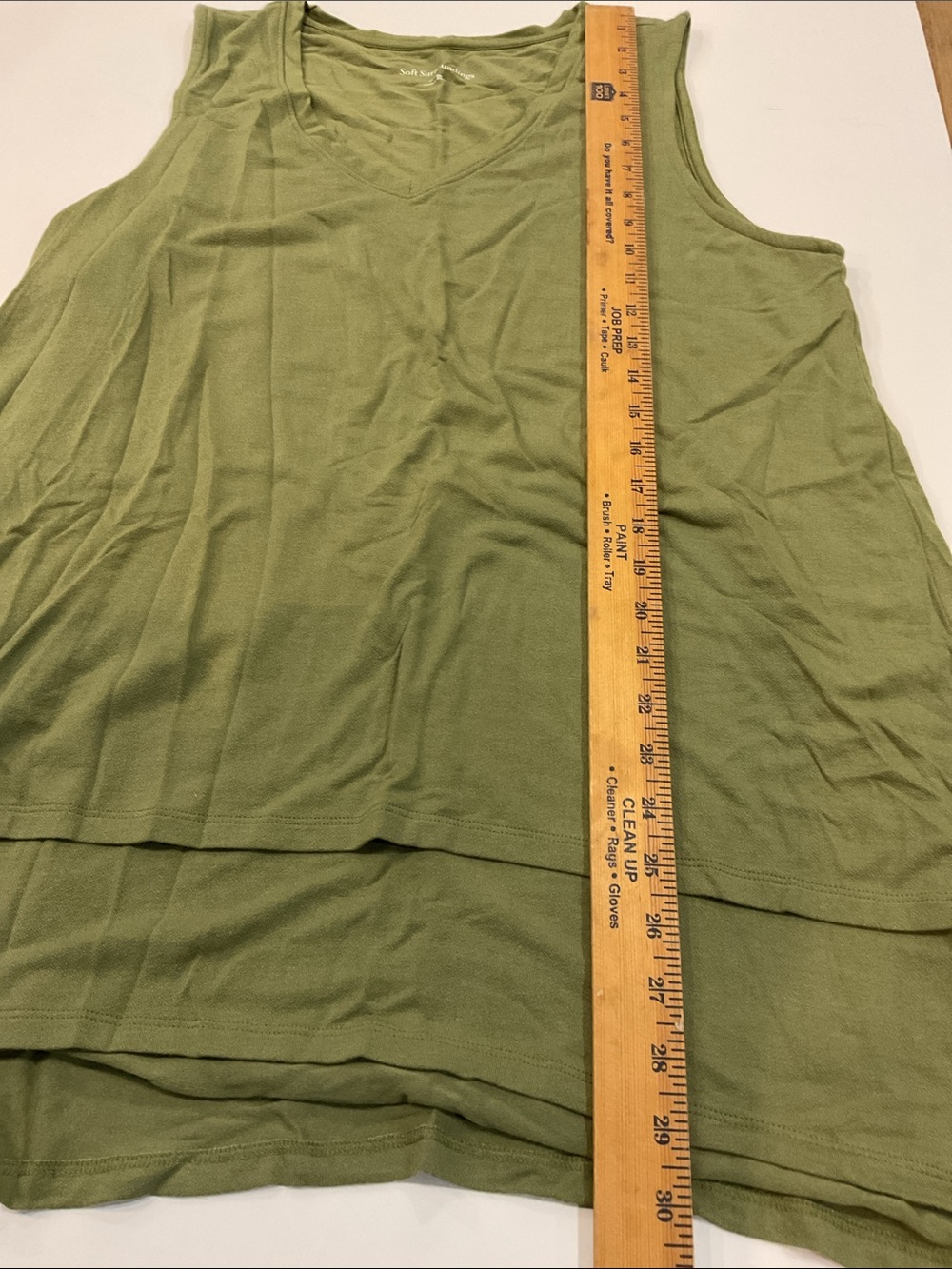 Soft Surroundings Olive & Coral Pink V‑Neck Tunic Tanks | Size XL (NWT Set of 2) - Picture 13 of 16